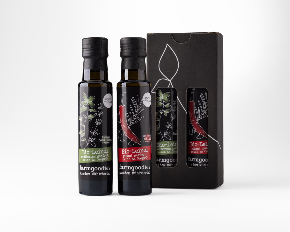 Zweier Goodies Leinöl mit Würze